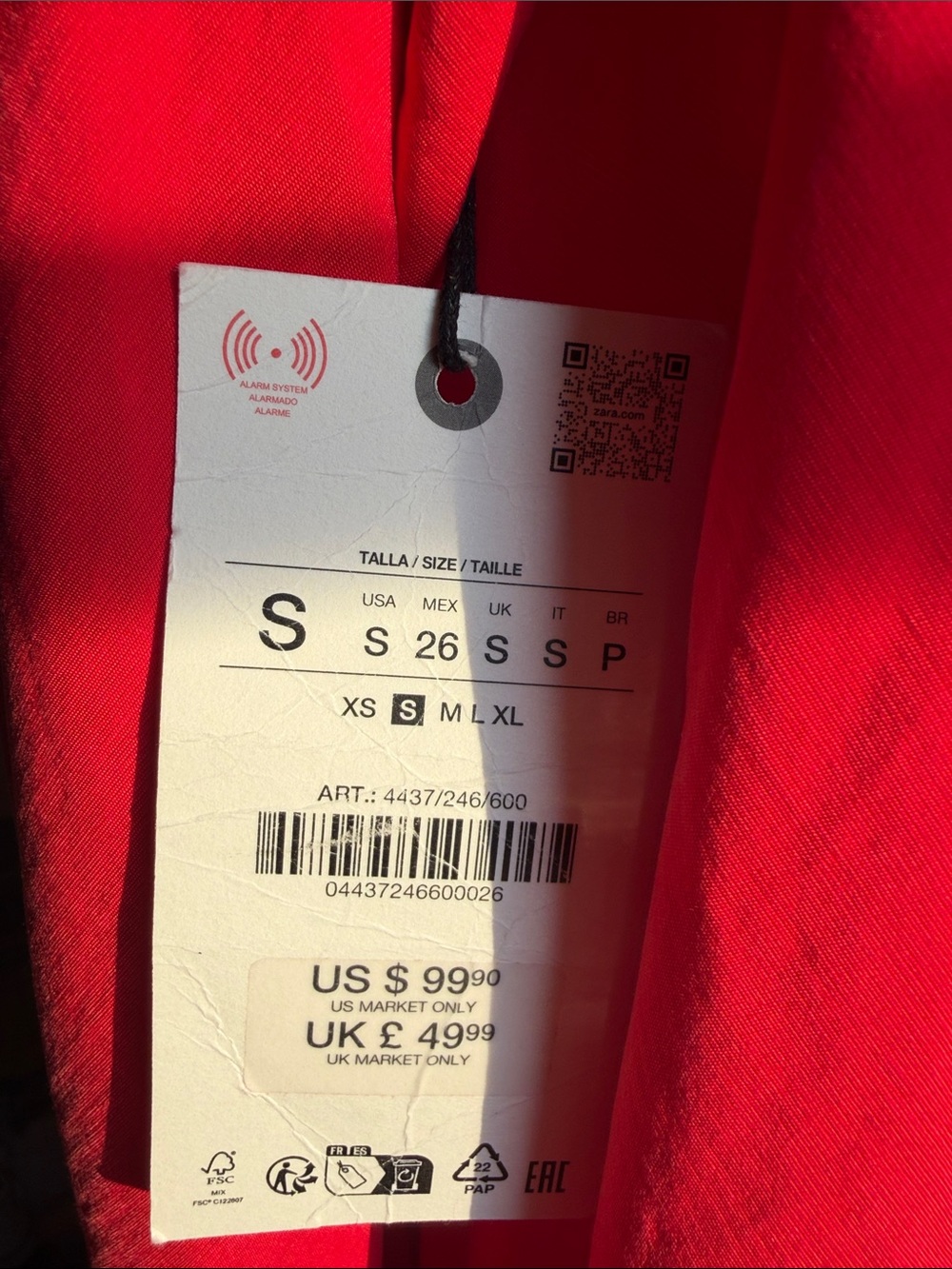 Zara NWT ZW COLLECTION Camisole Maxi Slip Red Dress Spaghetti Strap Quiet Luxury - Picture 9 of 16